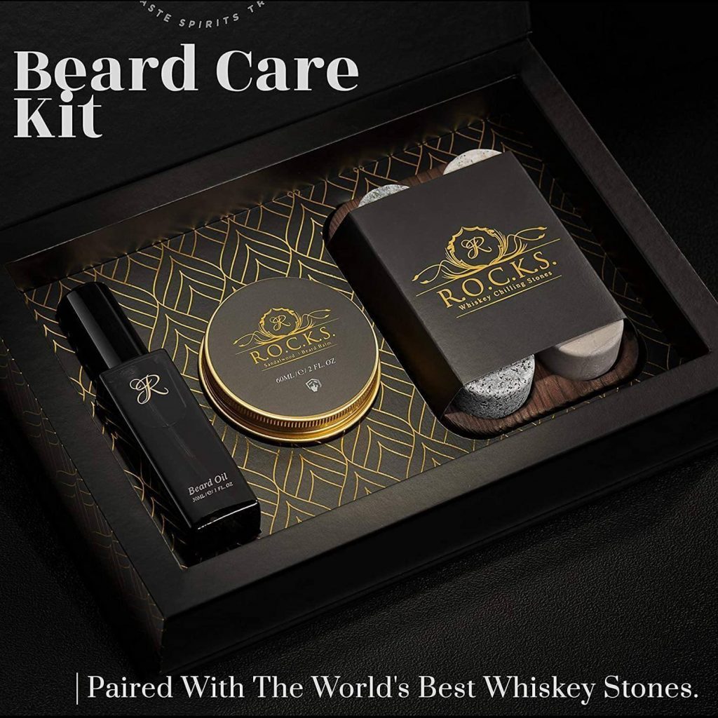 Beard care and whiskey stones gift set